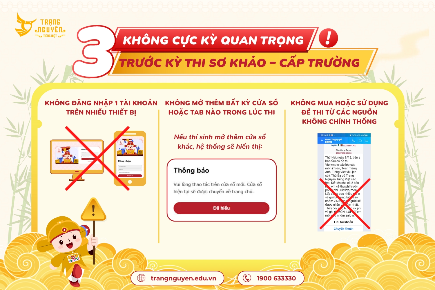 3 Không Cực Kì Quan Trọng