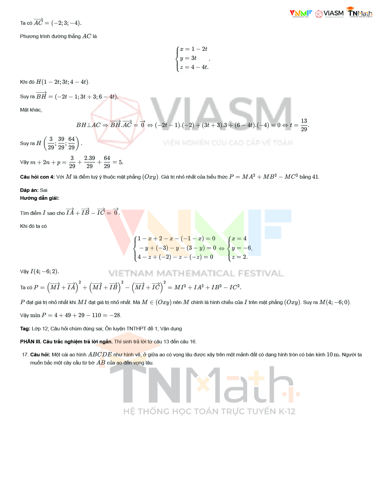 Đề Minh H&ugrave; Thpt 10